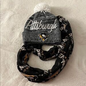 Pittsburgh Penguins Beanie and Sheer Infinity Scarf